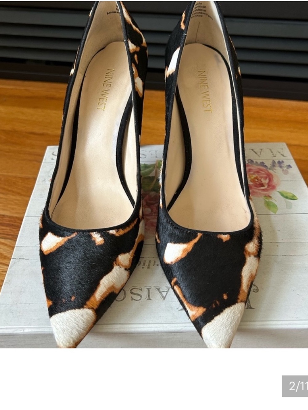Nine West Cow Print Calf-Hair Stiletto Pumps